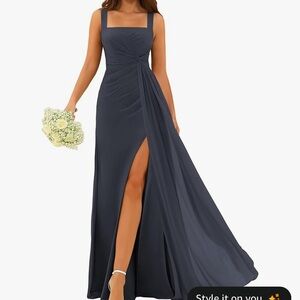 Navy blue Chiffon dress